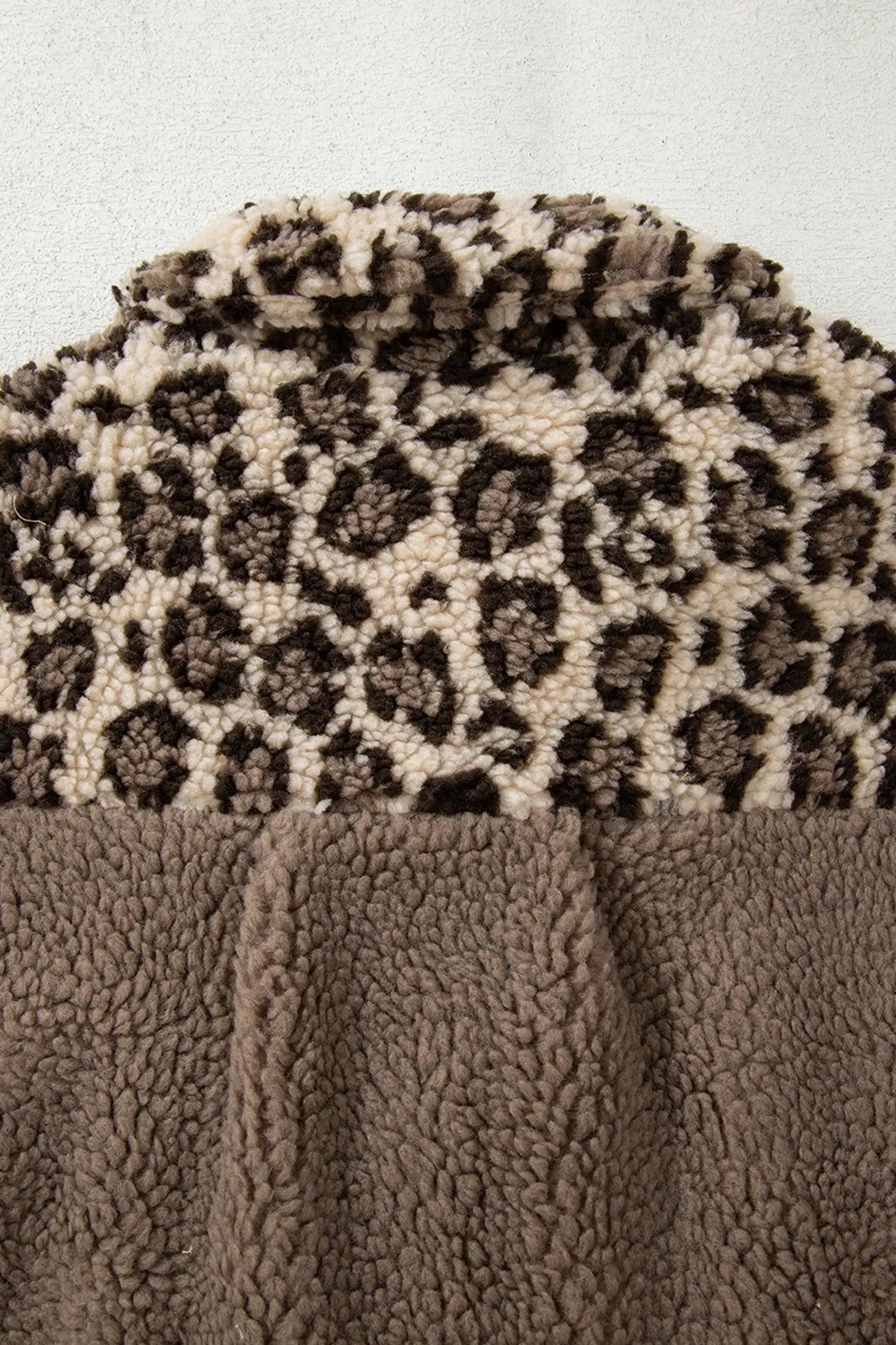 Dear-Lover Brown Leopard Sherpa Jacket Women's Winter Warm Plush-Lined Button Up Dear-Lover Dropshipping