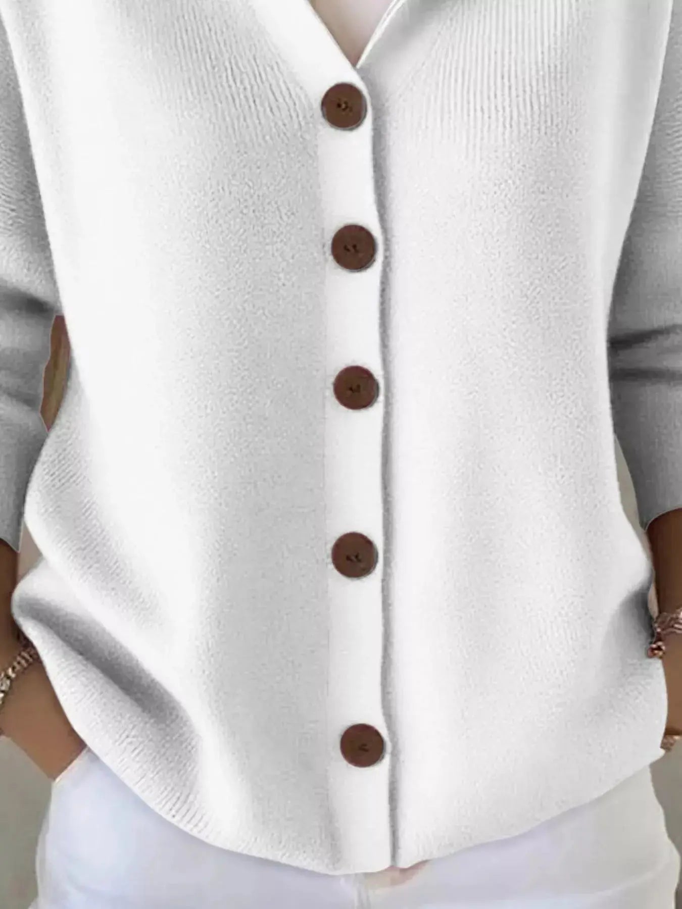 Full Size Hooded Button-Down Knit Cardigan Plus Size Simply Love