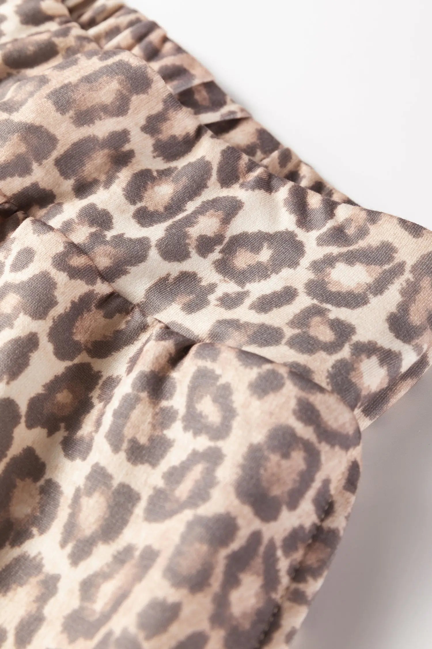 Leopard Print V Neck Pullover Mini Skirt Two Piece Set French Beige Dear-Lover Dropshipping