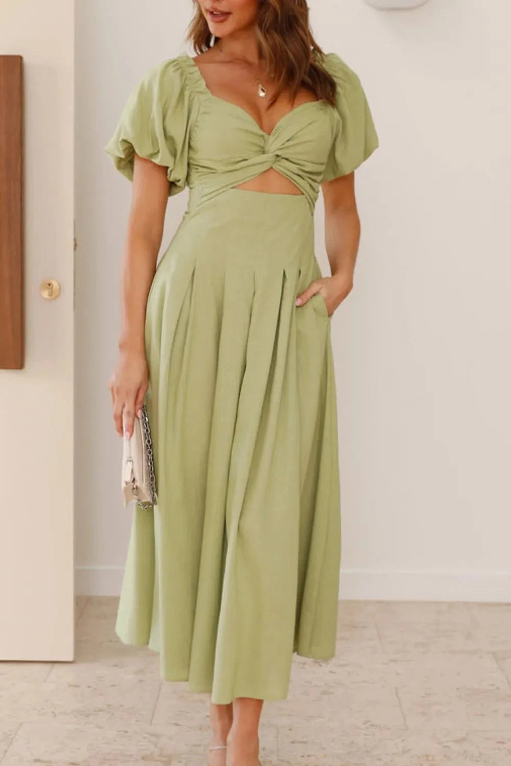 Sweet Serenity Puff Sleeve Midi Dress Coco’s Tee Boutique