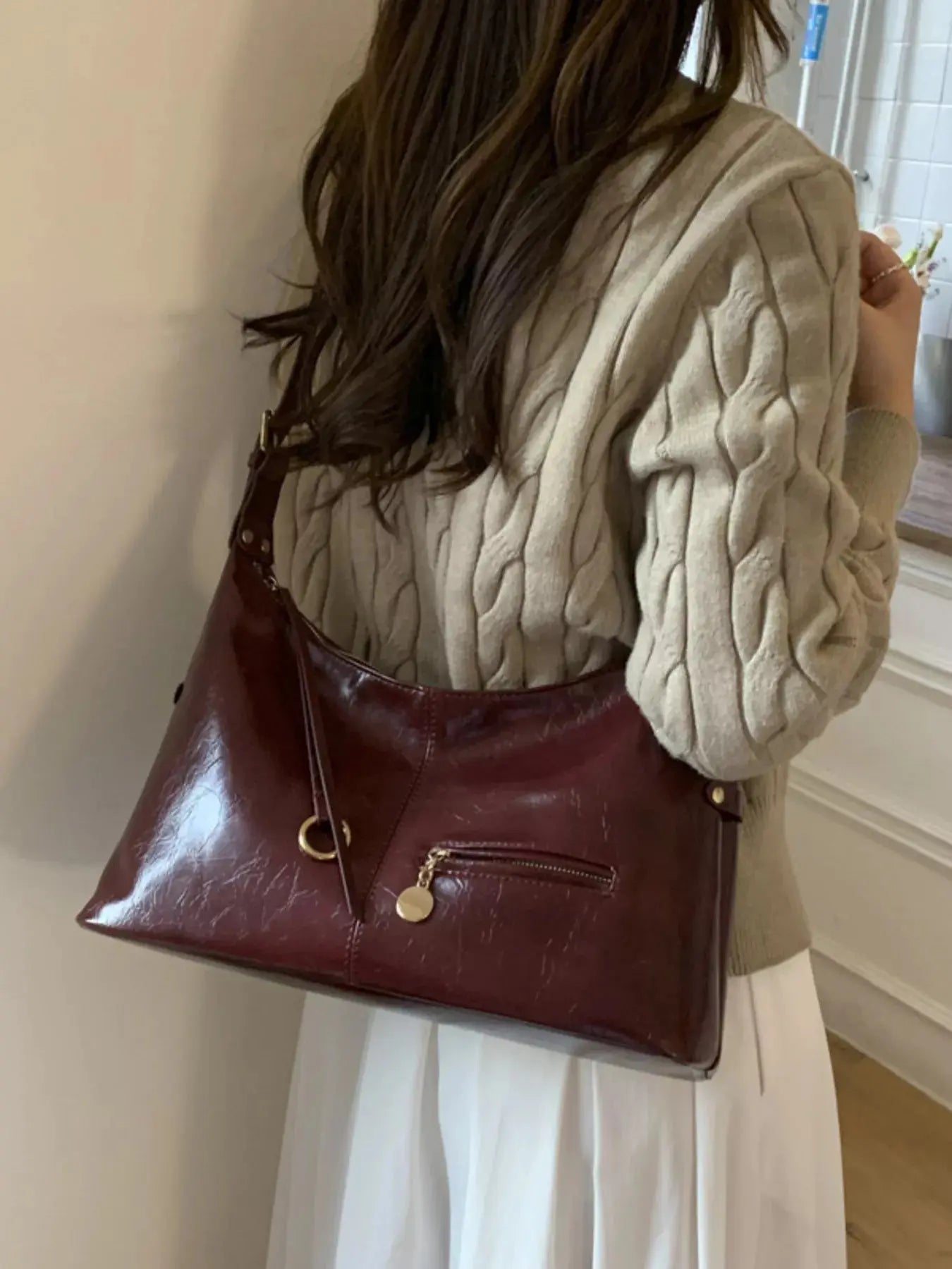 Leather Hobo Shoulder Bag Simply Love