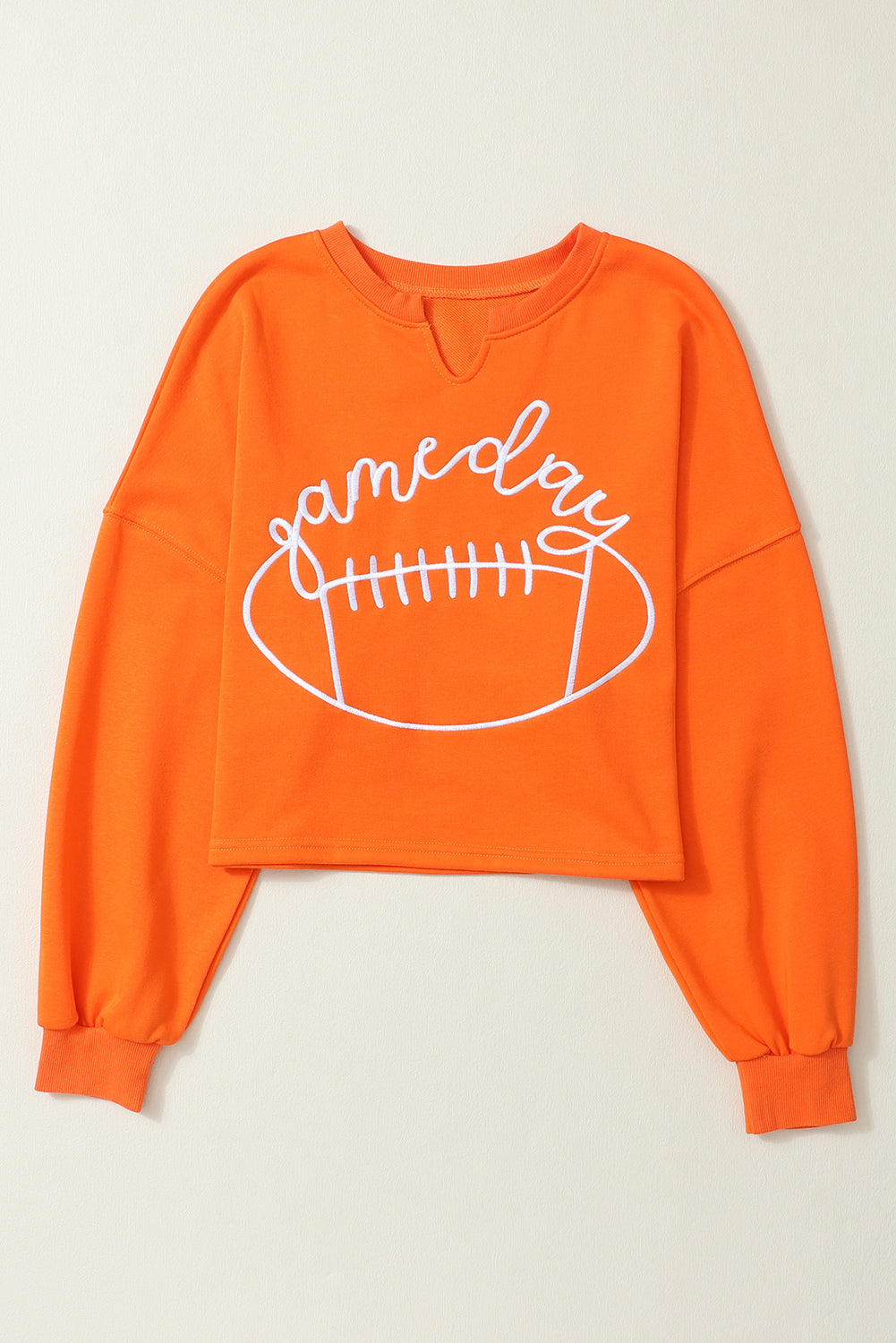 Cheer on game day with our stylish orange rugby sweatshirt