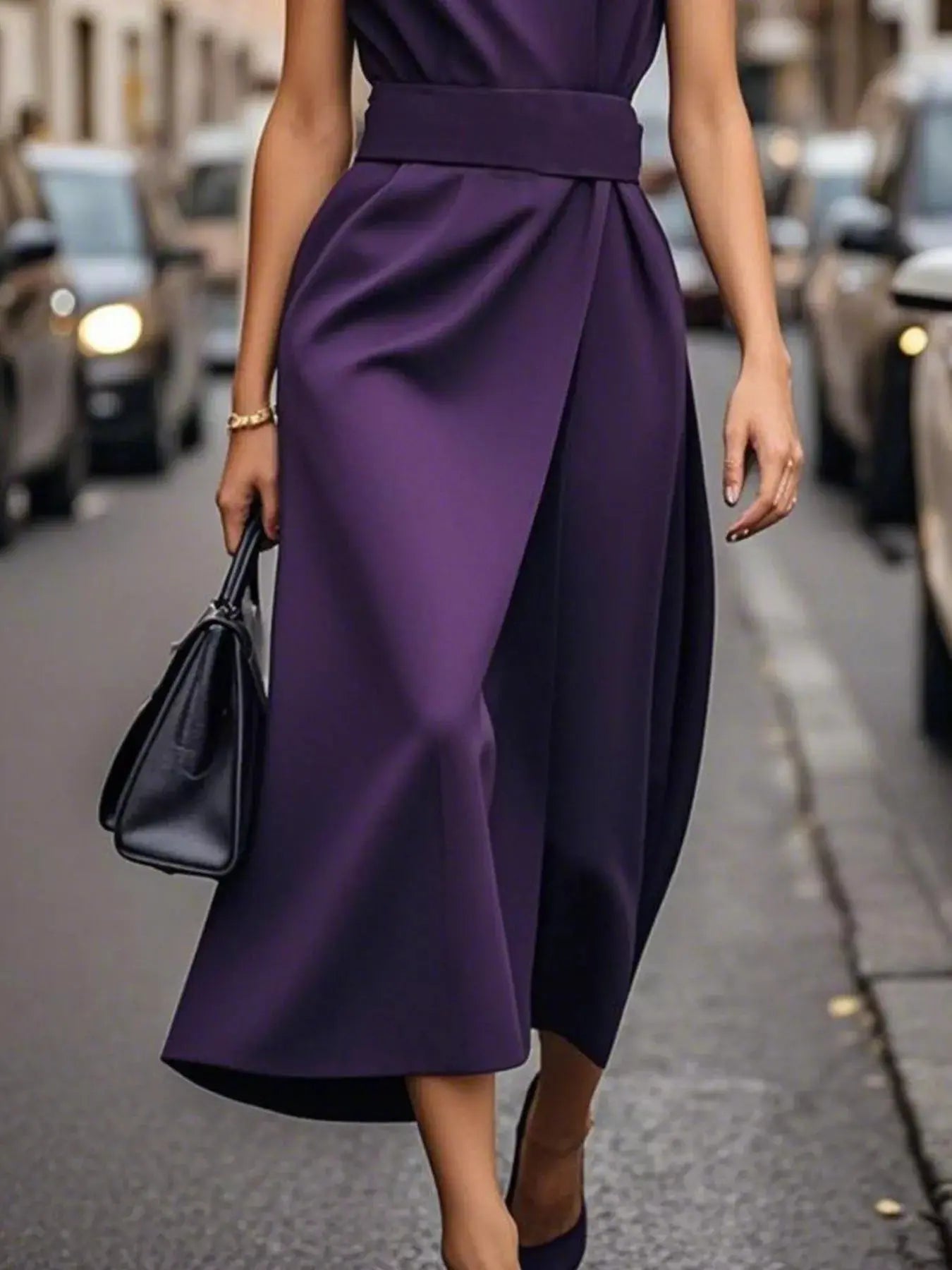 Round Neck Sleeveless Midi Dress Simply Love