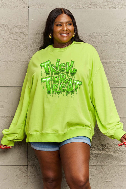 Simply Love Full Size TRICK OR TREAT Graphic Sweatshirt.