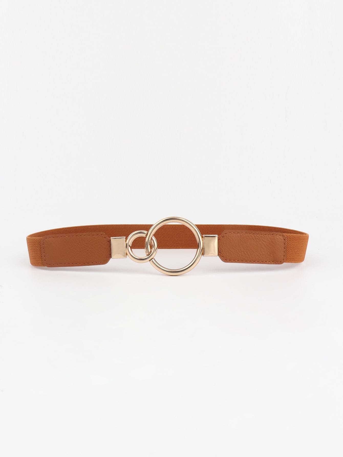 Double Ring Buckle Elastic PU Belt.