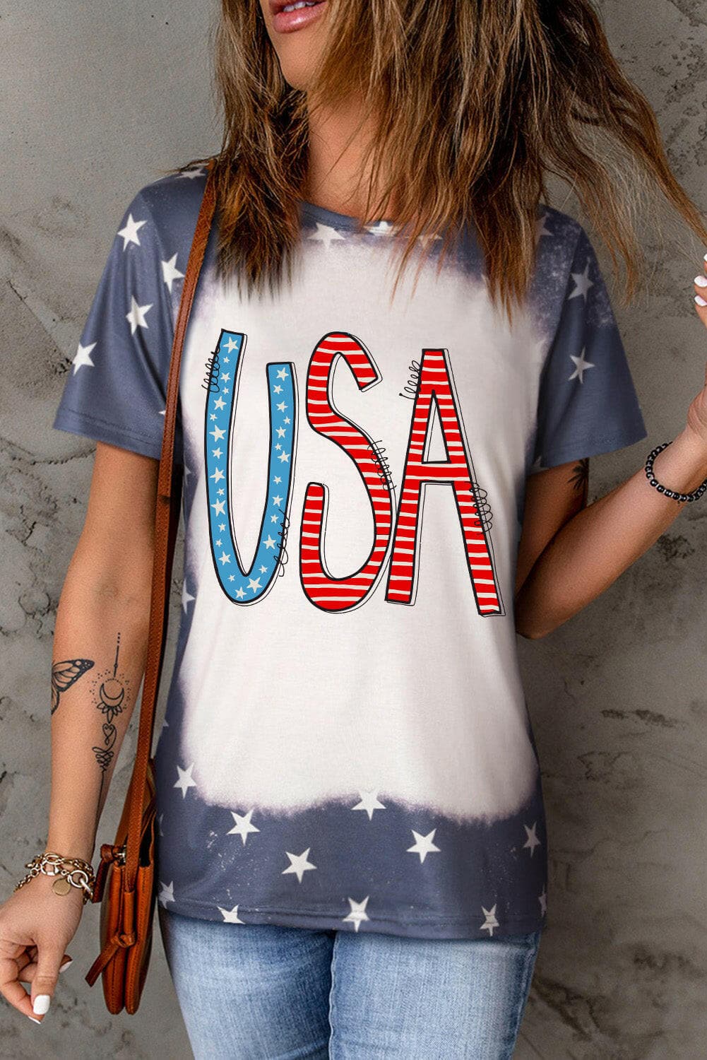 USA Round Neck Short Sleeve T-Shirt.