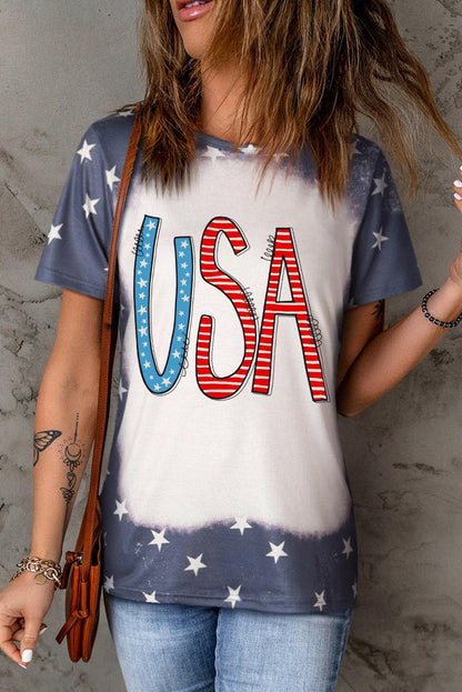 USA Round Neck Short Sleeve T-Shirt.