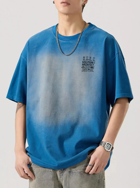 Men's Full Size Round Neck Oversized T-Shirt Plus Size Simply Love