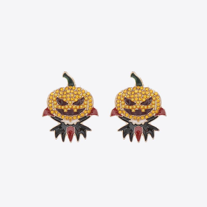 Spooky demon pumpkin earrings