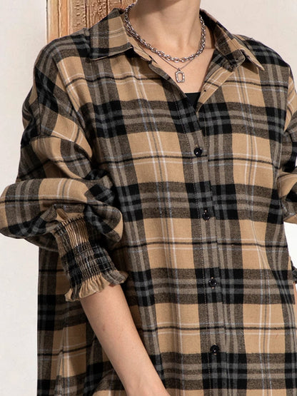 Chic Plaid Shirt Dress for Women - Trendy and Versatile