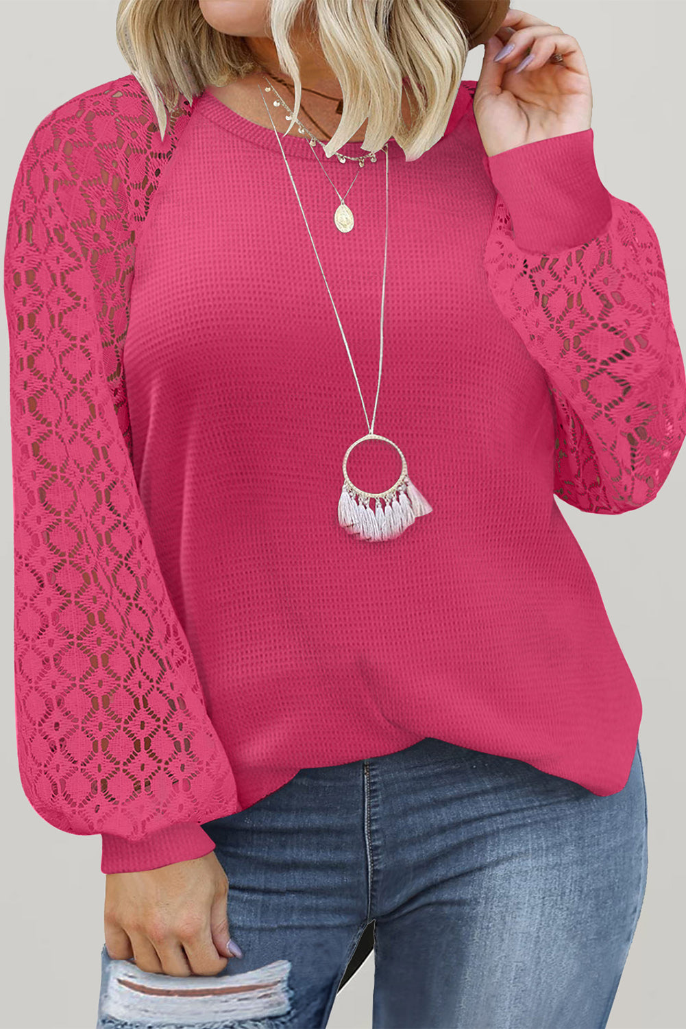 Strawberry pink plus size top