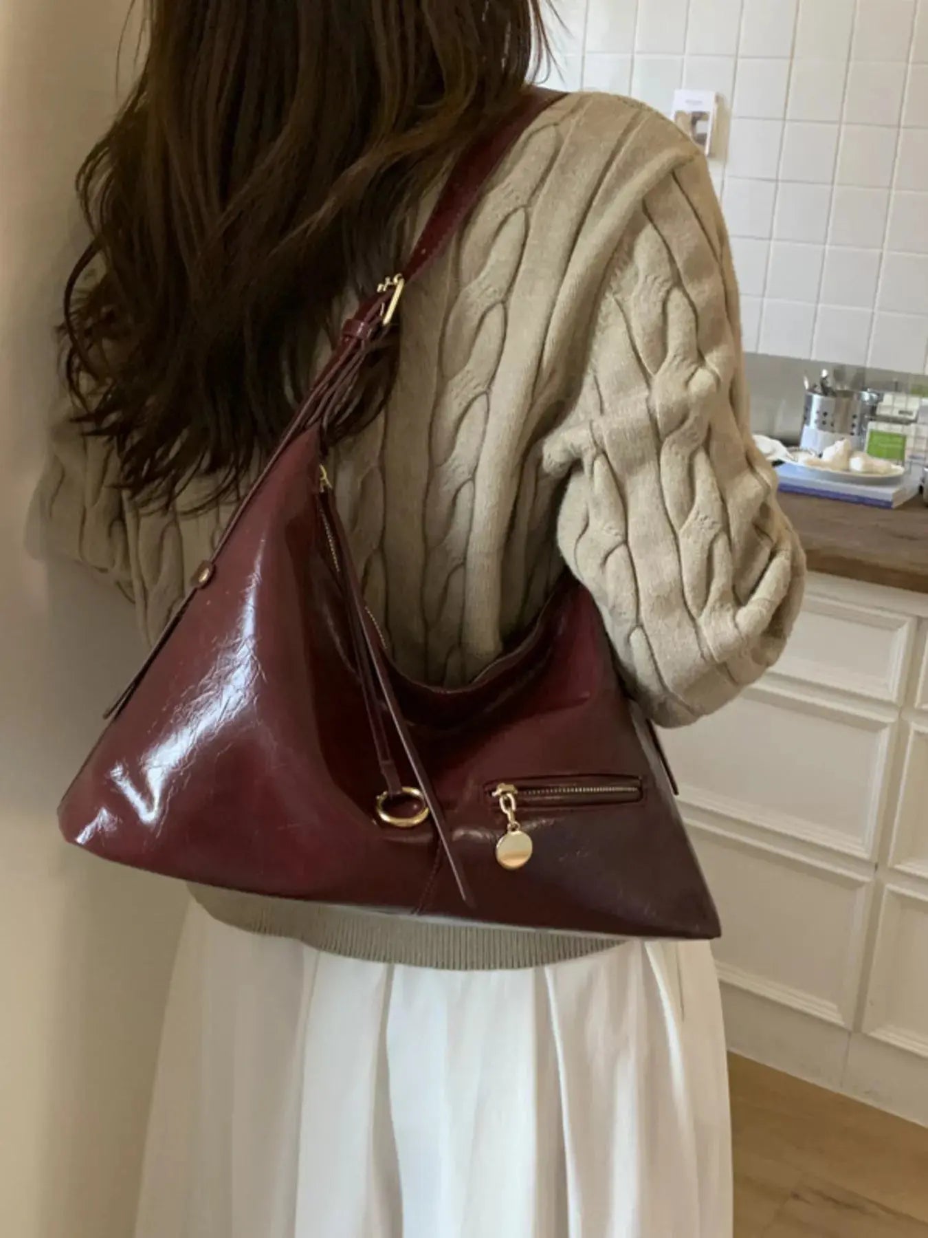 Leather Hobo Shoulder Bag Simply Love