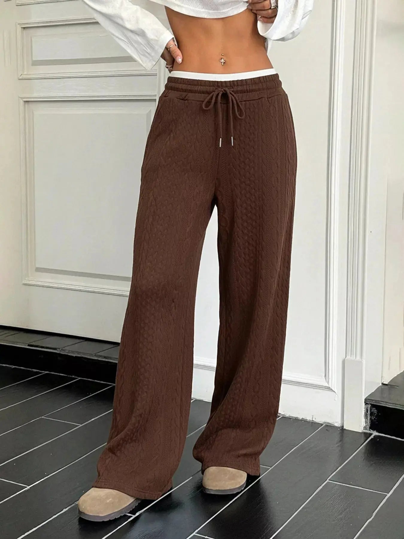 Drawstring Wide Leg Pants Simply Love