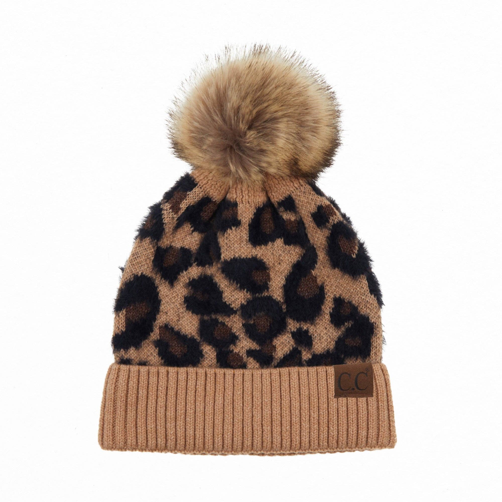 C.C Leopard Pom Beanie - Luxe Winter Style Coco’s Tee Boutique