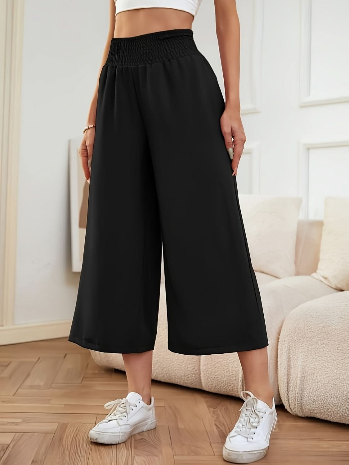 High-Waisted Wide Leg Trousers