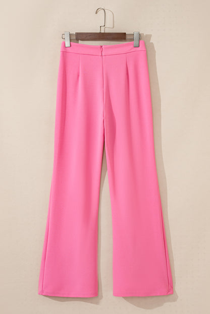 Sachet pink high-waisted flares