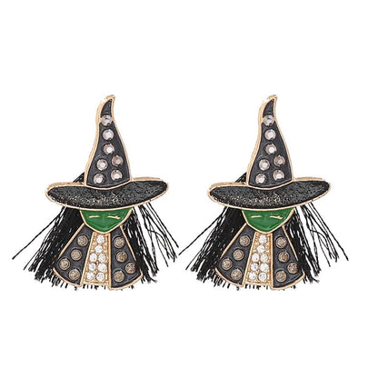 Enchanted witch rhinestone earrings