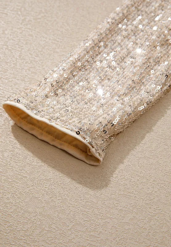 Sequin Surplice Long Sleeve Bodysuit Coco’s Tee Boutique