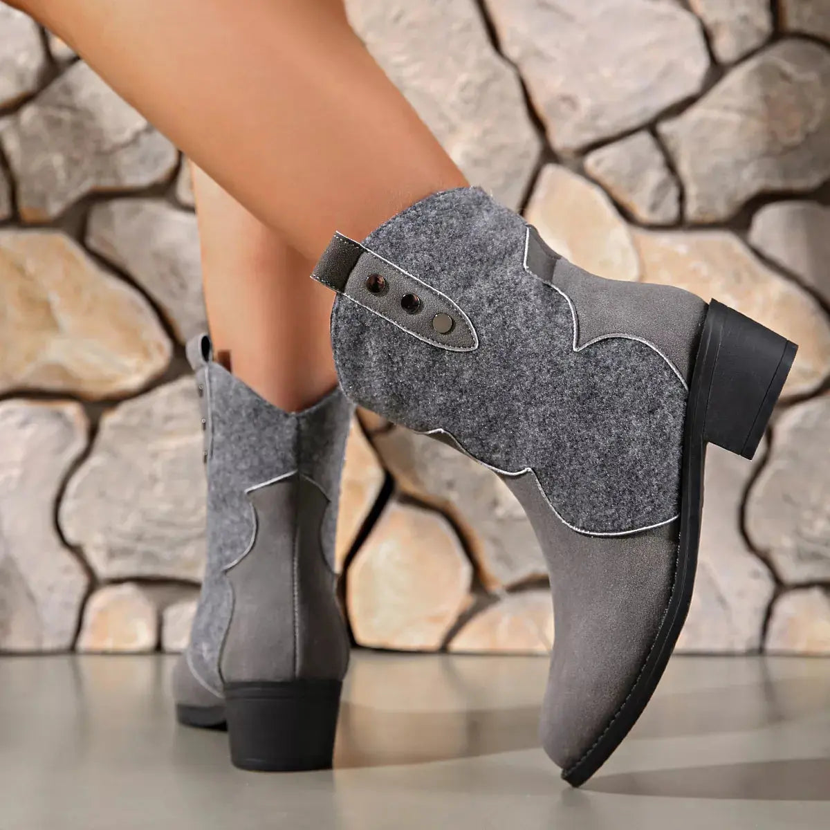 Point Toe Block Heels Boots Simply Love