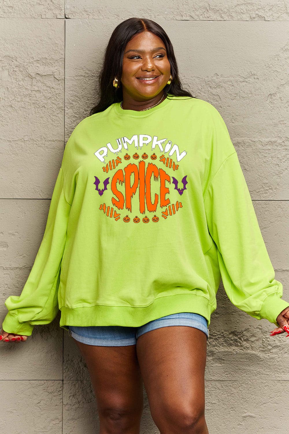 Simply Love Full Size PUMPKIN SPICE Graphic Sweatshirt.