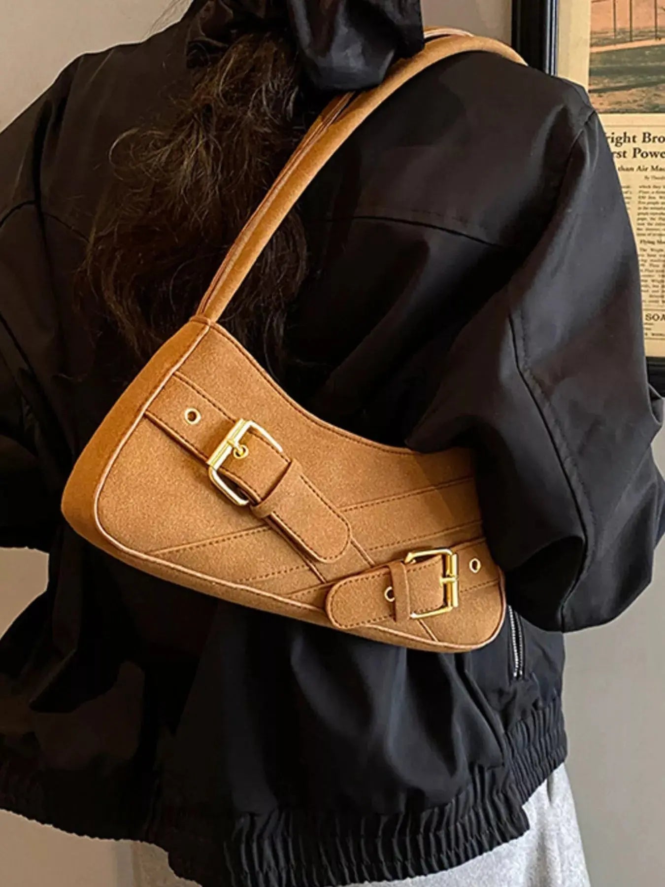 Buckle Decor Shoulder Bag Simply Love