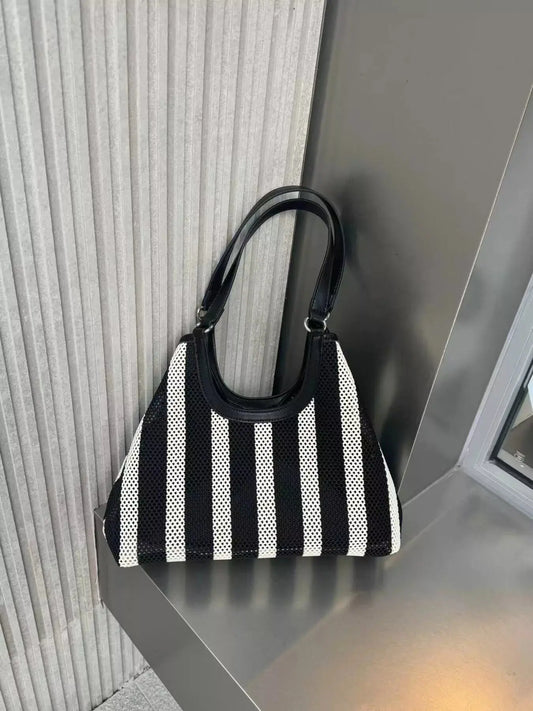 Contrast Striped Tote Bag Simply Love