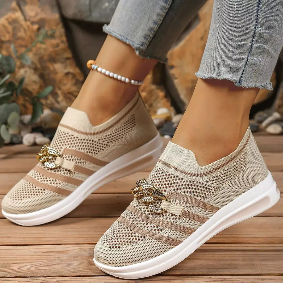 Round Toe Mesh Slip-Ons Simply Love