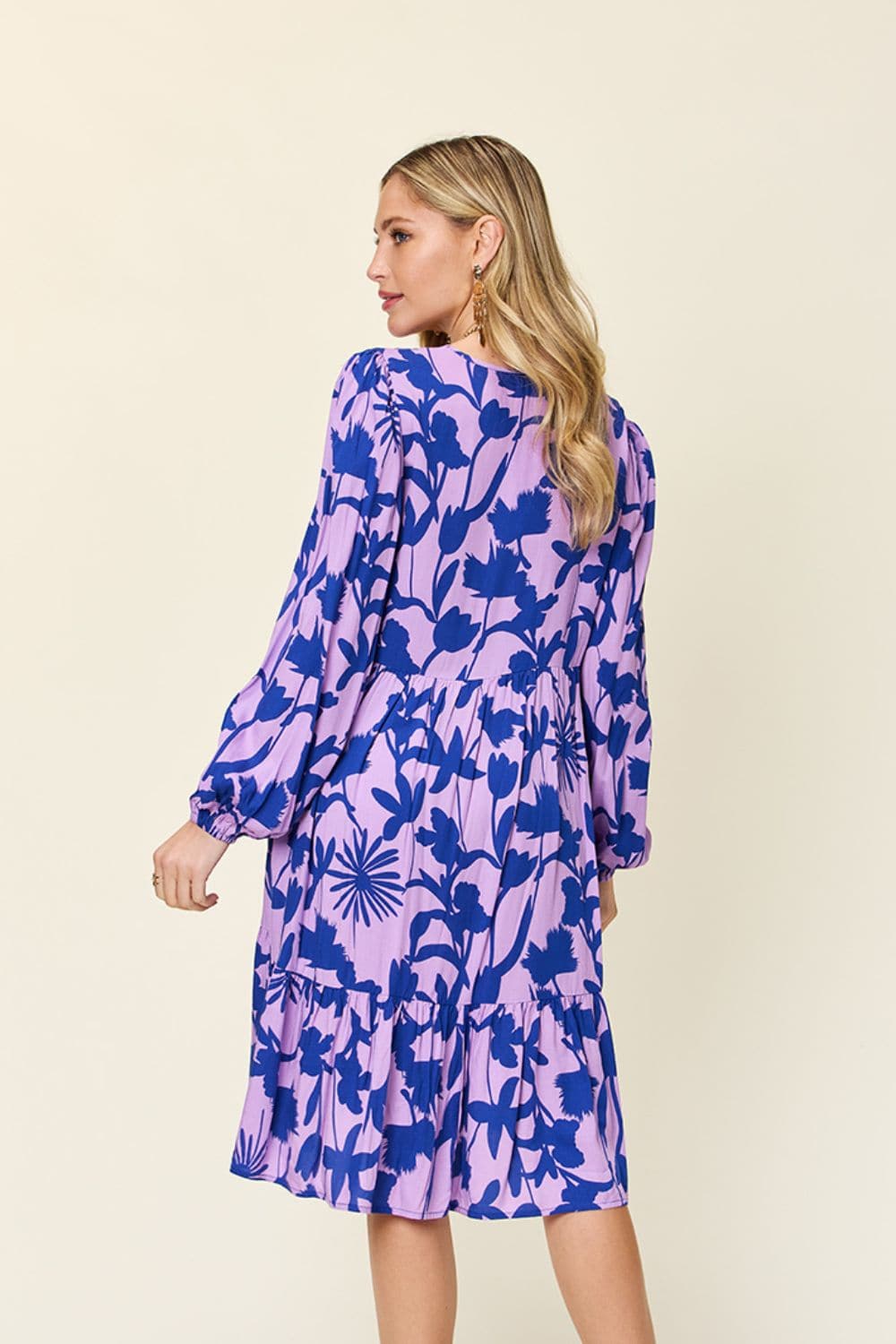 Chic printed ruffle hem dress with pockets for every body type