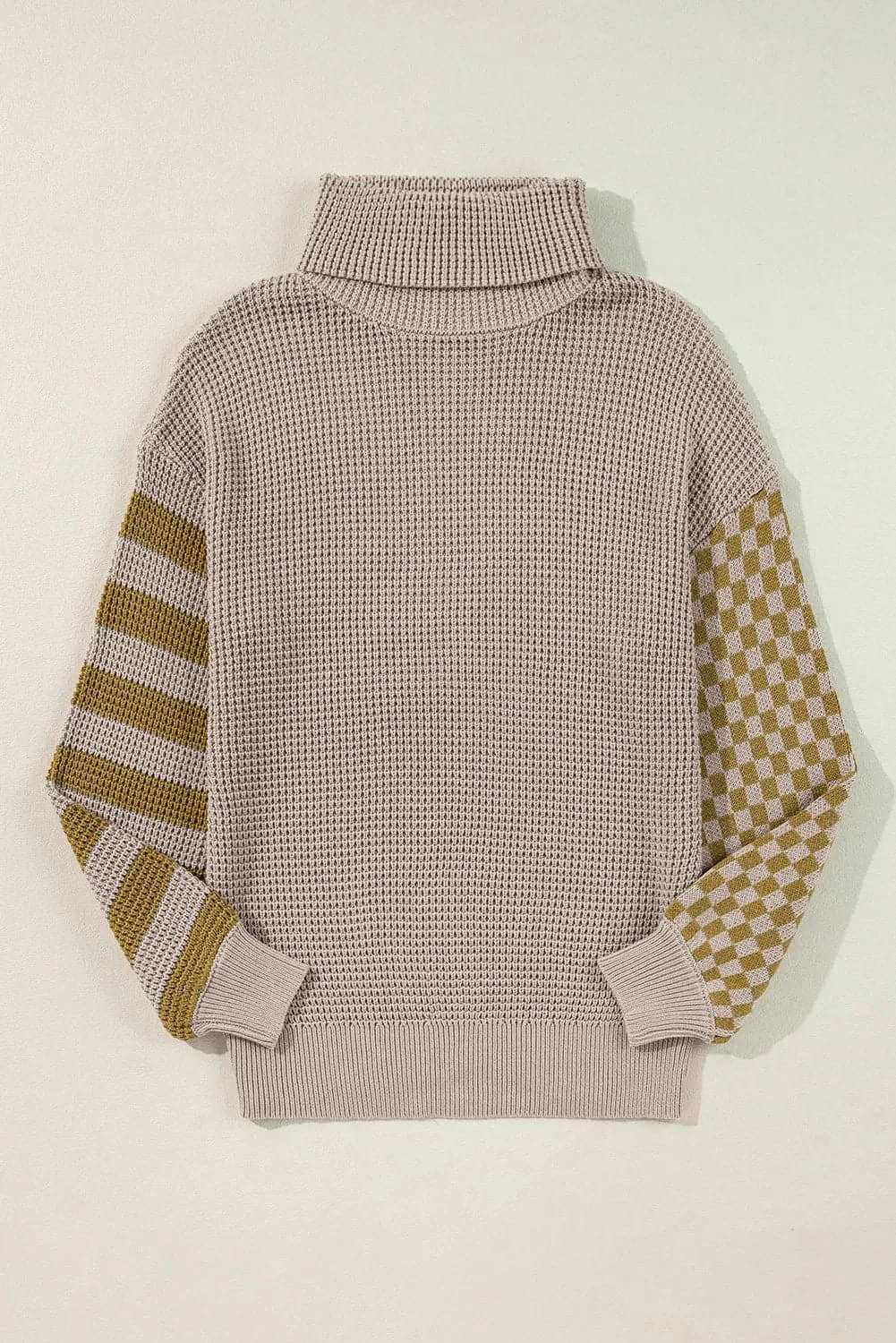 Chic checkered turtleneck sweater for stylish comfort