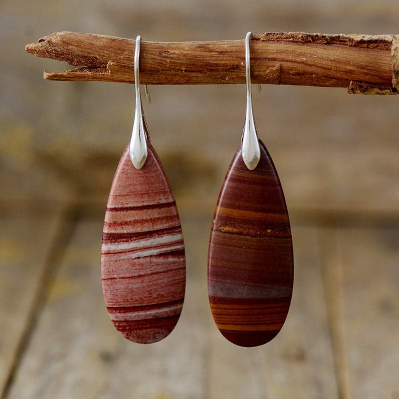 Natural Stone Waterdrop Shape Earrings.