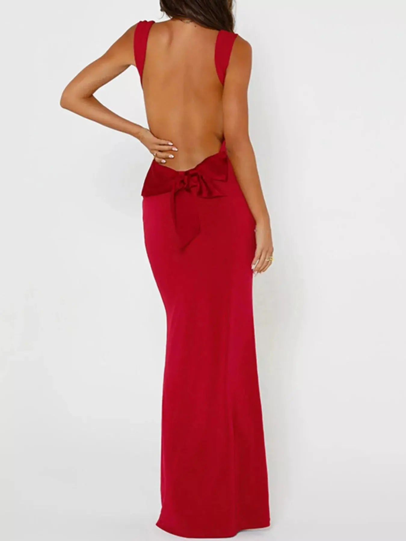 Backless Wide Strap Maxi Dress Simply Love