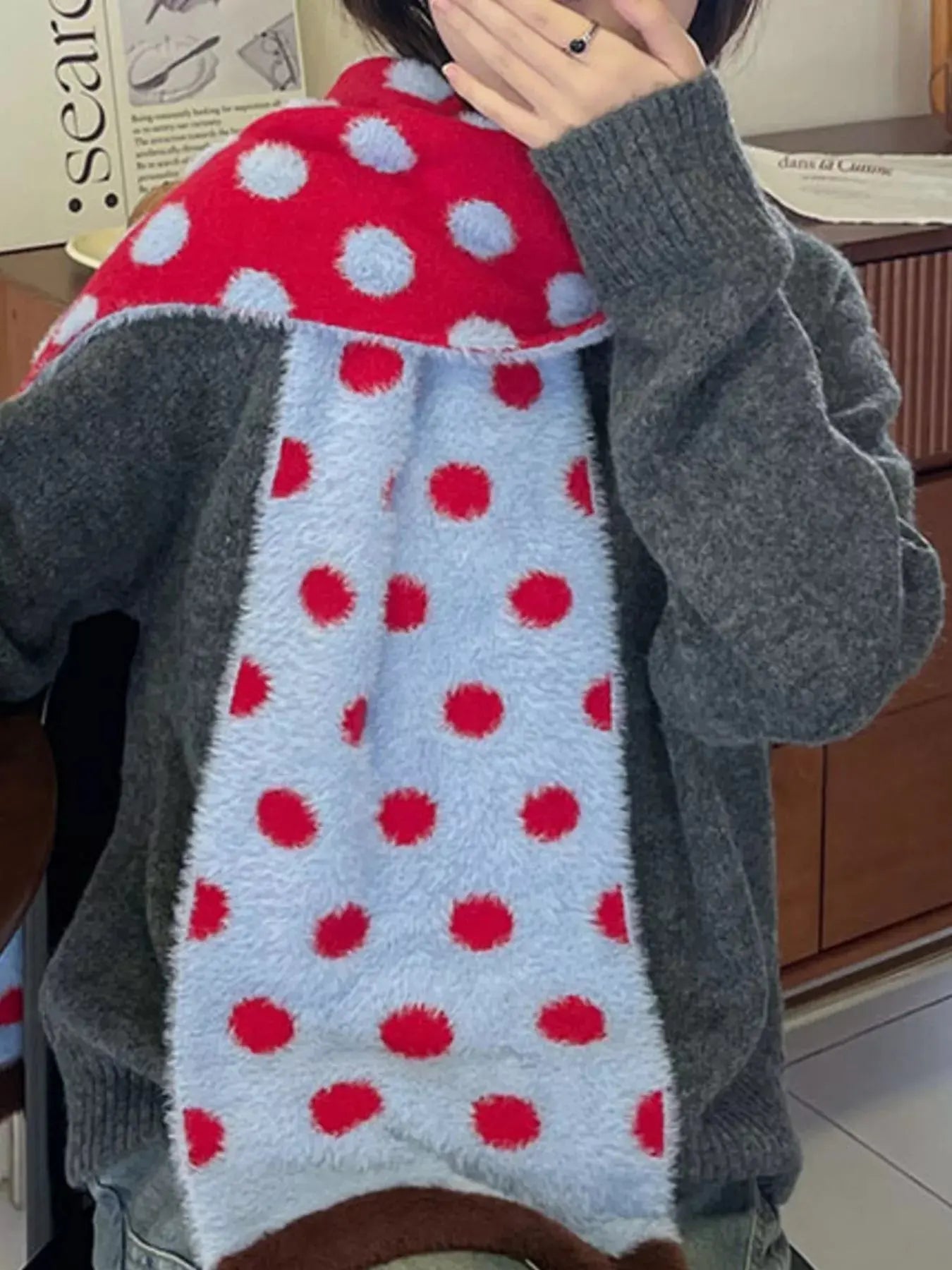 Fuzzy Polka Dot Scarf Simply Love
