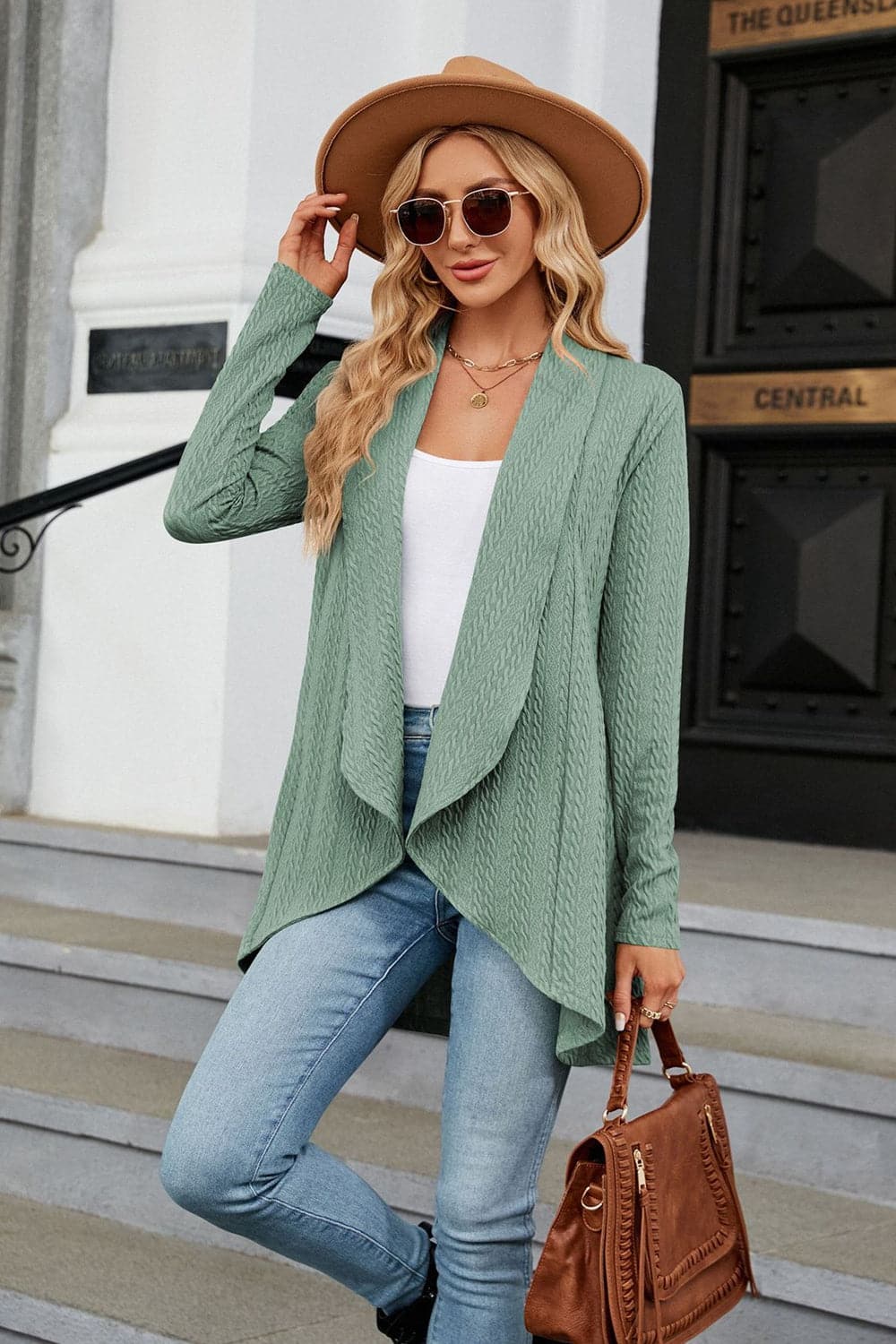 Open Front Long Sleeve Cardigan.