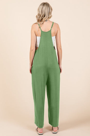 Culture Code Full Size Sleeveless Wide Leg Jumpsuit with Pockets.