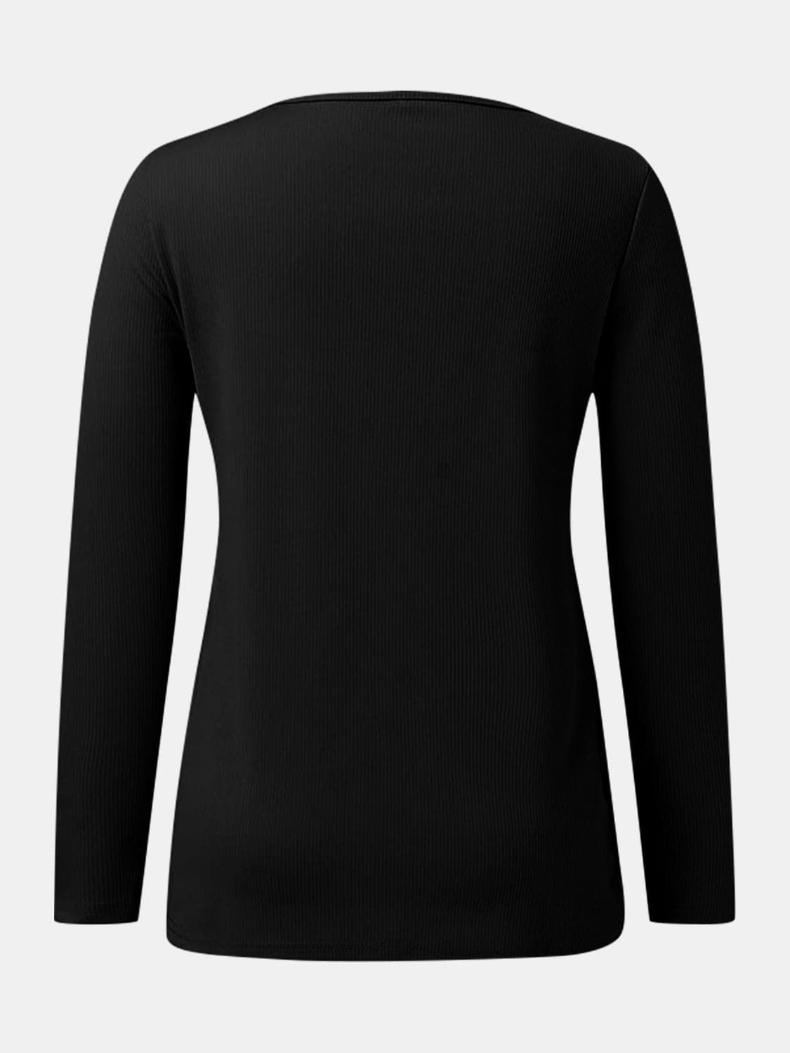 Full Size Scoop Neck Long Sleeve T-Shirt.