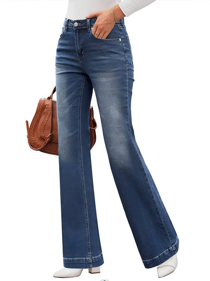 High Waist Bootcut Jeans with Pockets.