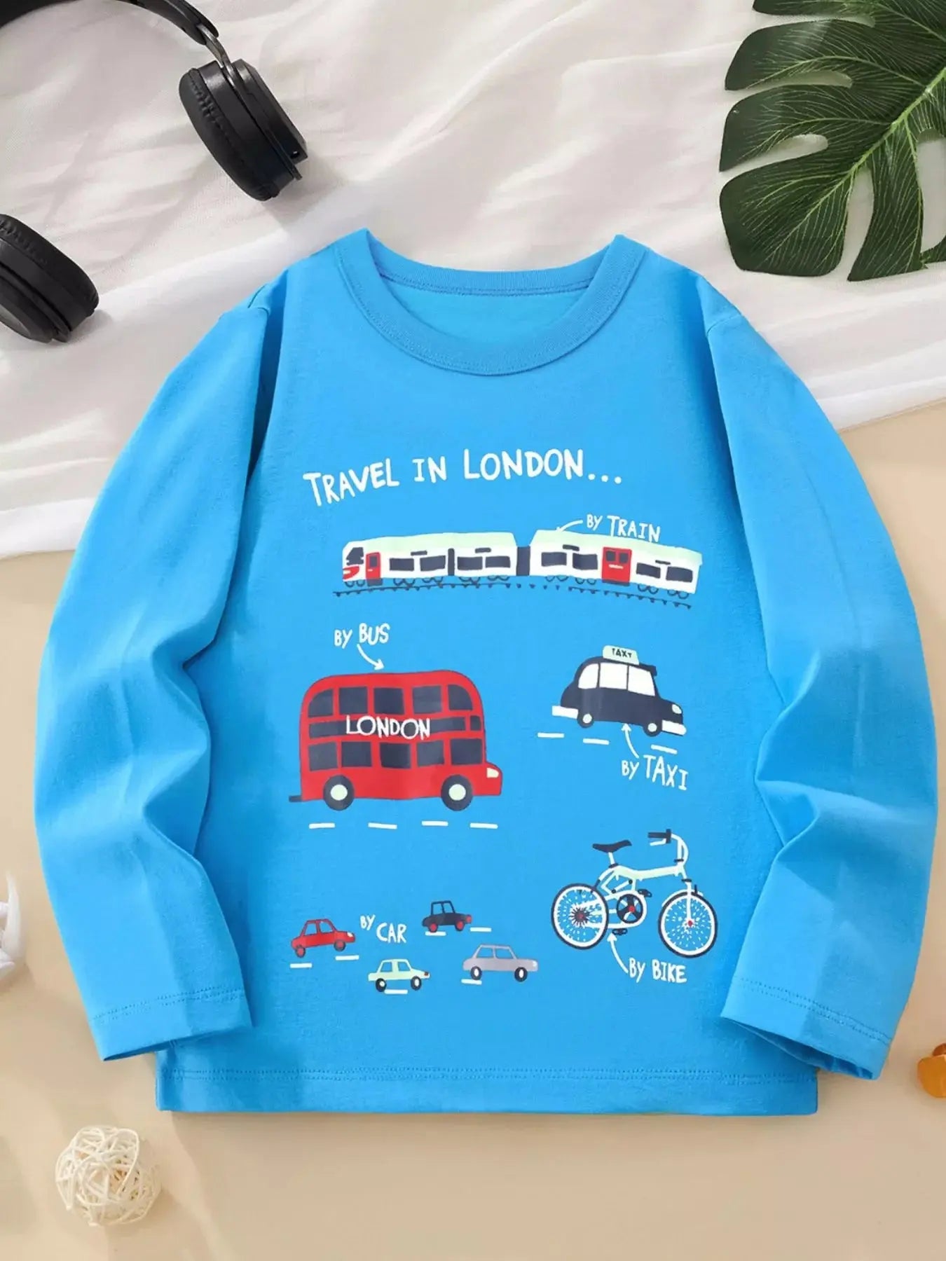 Children's London Travel Print Long Sleeve T-Shirt Simply Love