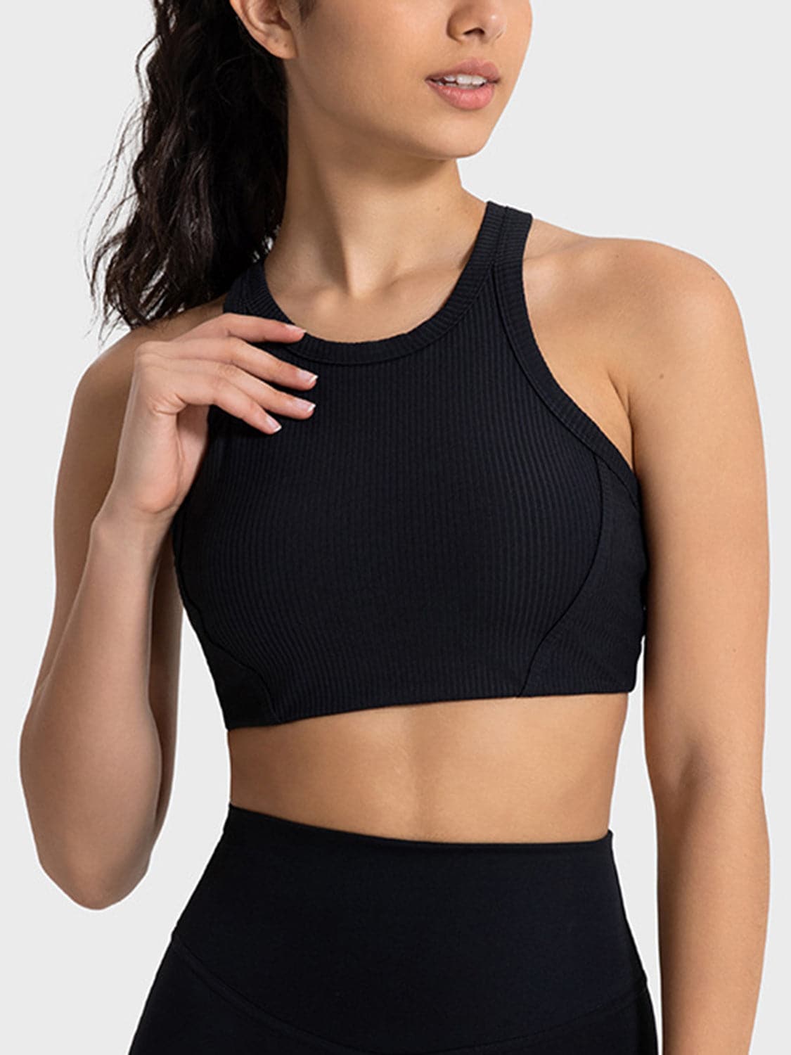 Wide Strap Cropped Sport Tank.