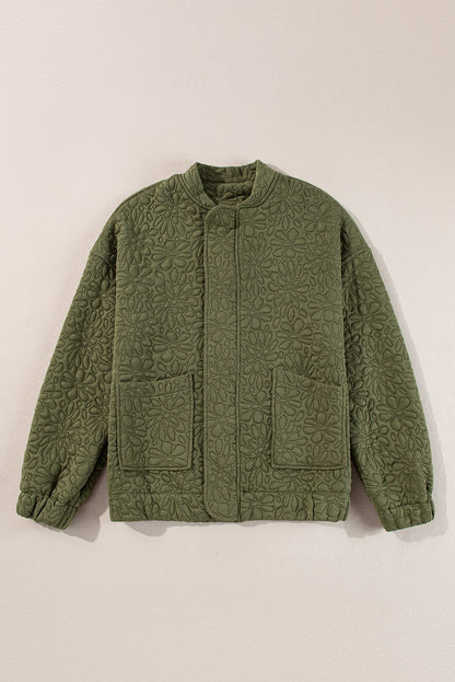 Jungle Green Floral Quilted Jacket