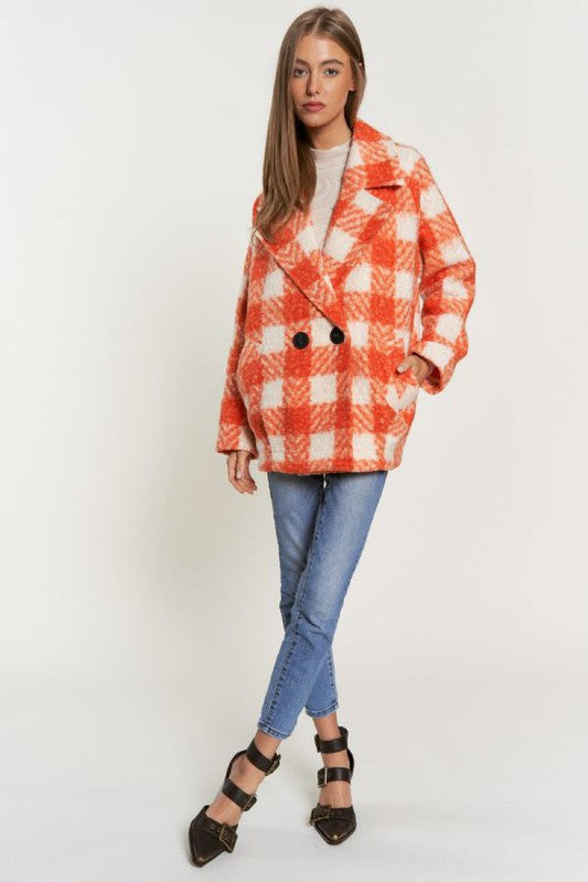 Chic Plaid Boucle Coat Jacket