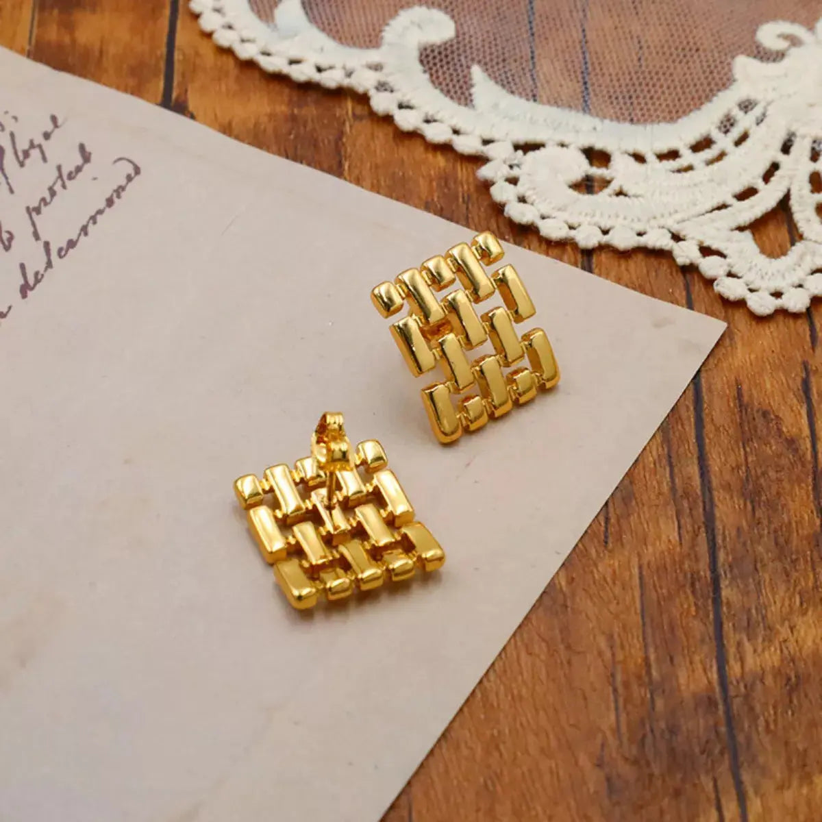 18K Gold-Plated Geometric Stud Earrings Simply Love