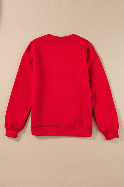 Chic red heart sweatshirt with XOXO print for Valentine's Day