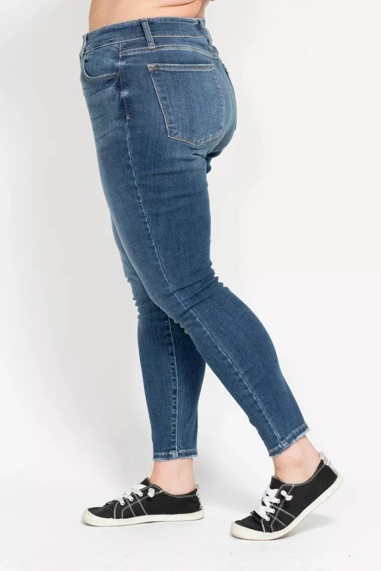 Judy Blue Full Size High Rise Button Fly Skinny Jeans Plus Size Coco’s Tee Boutique