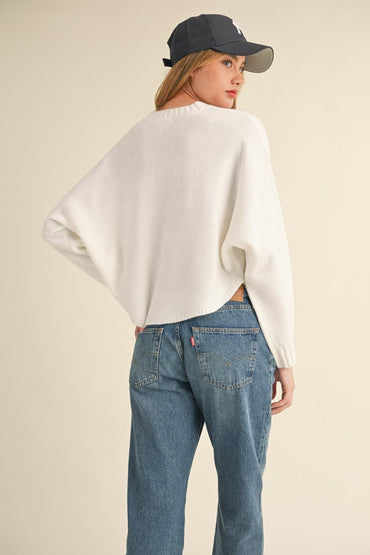 Chic dolman sleeve cropped sweater