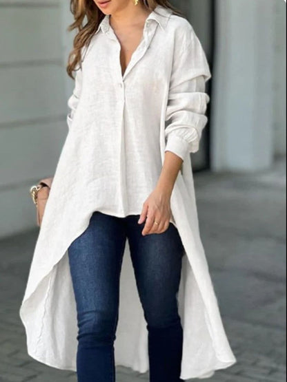 Chic high-low collared shirt