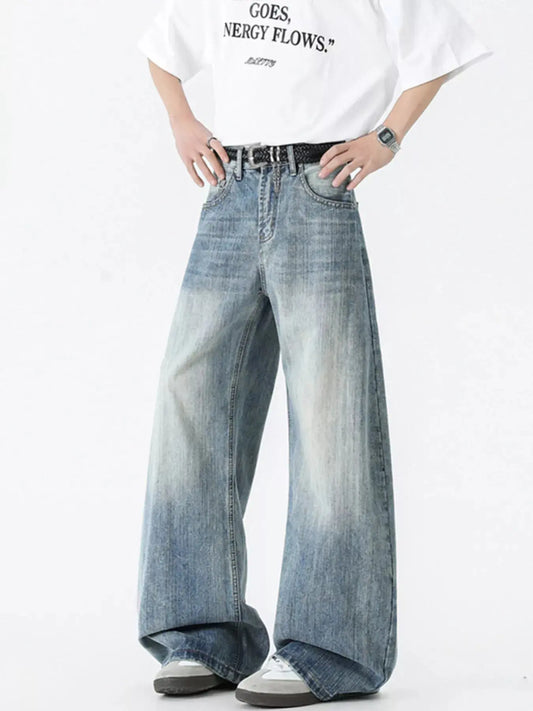 Men's Vintage Wash Wide Leg Jeans Simply Love