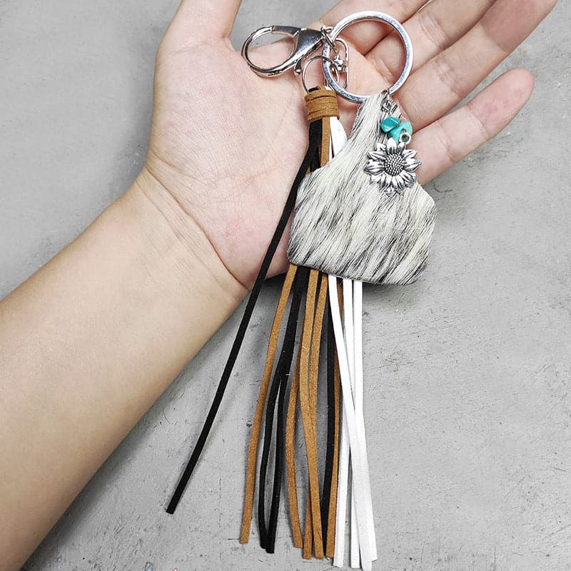 Turquoise Fringe Detail Key Chain.