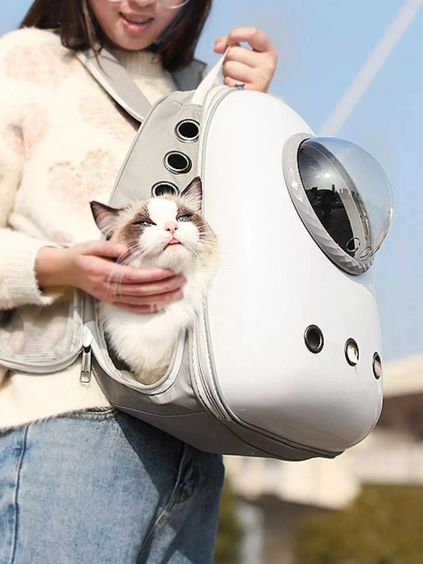 Space Capsule Transparent Pet Carrier Backpack Simply Love