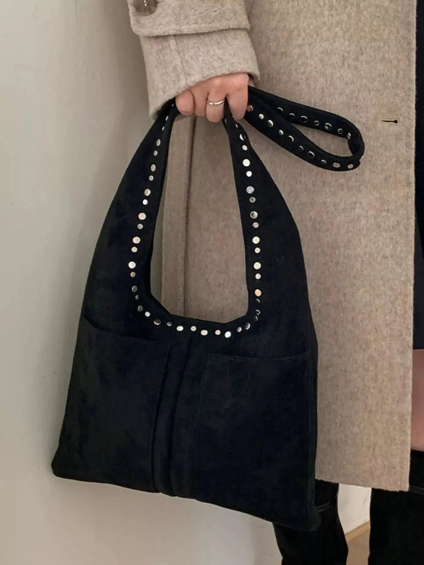 Studded Suede Shoulder Bag Simply Love