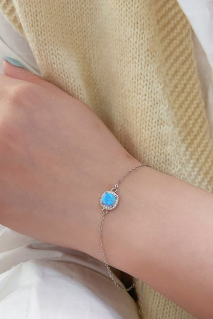 Opal Platinum-Plated Bracelet.